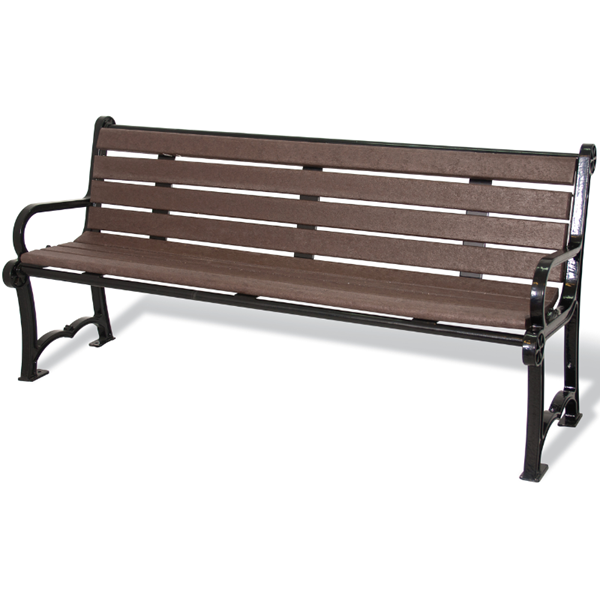 Cascades Recycled Plastic Bench with Back