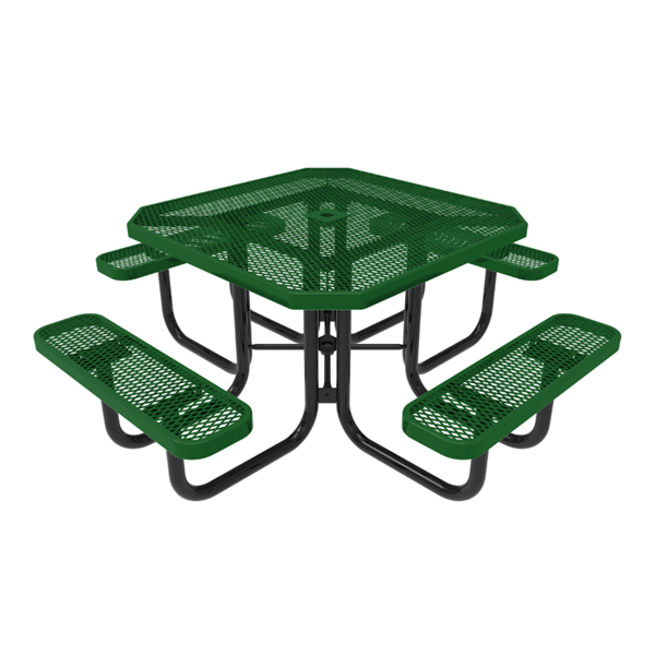 46" RHINO Octagonal Thermoplastic Picnic Table with Portable Frame, 246 lbs.