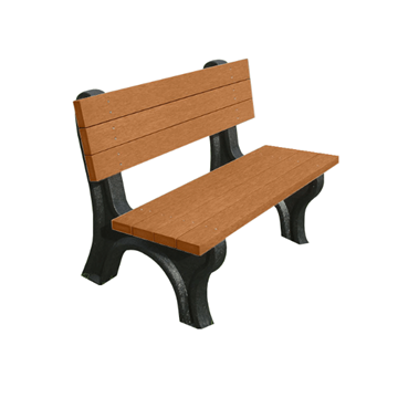 Deluxe Recycled Plastic Bench with Back,