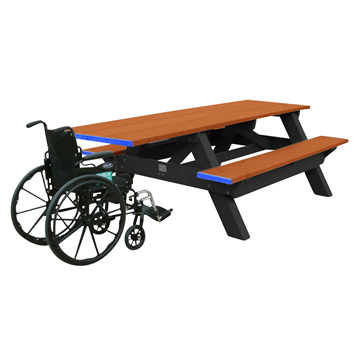 Single End Access ADA Recycled Plastic Picnic Table