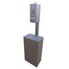 10-Gallon Trash Receptacle with Post Mounted Manual Sanitation Gel Dispenser