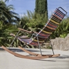 Ledge Lounger Playnk Slat Rocker Chair with Bamboo Accents and Powder-Coated Metal Frame - 27 lbs.