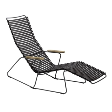 Ledge Lounger Resin Slat Playnk Chaise Lounge with Bamboo Armrests - 30 lbs.