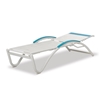 Helios Contract Vinyl Strap Chaise Lounge with Commercial Aluminum Frame - 29 lbs.