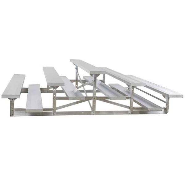 3 Row Back-To-Back 7.5 ft.  Aluminum Bleacher without Guardrails and Double Footboards - 185 lbs.