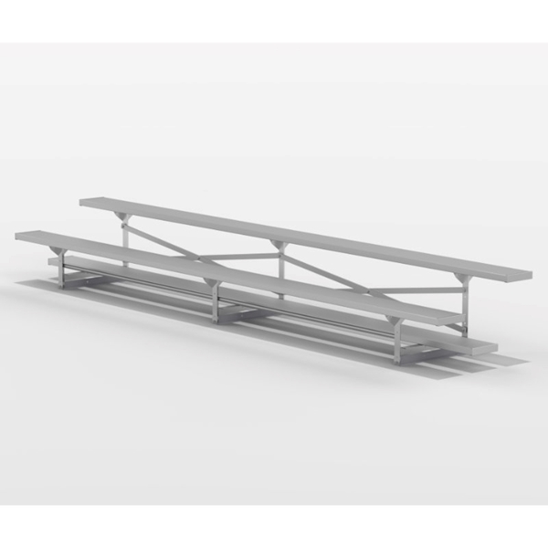 15 Row 7.5 ft. Aluminum Bleacher without Guardrails and Double Footboards - 155 lbs.