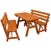 6 ft. Wooden Picnic Table with 2 Benches - 225 lbs.