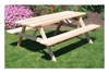 6 ft. Wooden Traditional Picnic Table - 156 lbs.