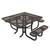 Elite Series ADA Compliant 46" Square Thermoplastic Polyethylene Coated Picnic Table Expanded Metal - Brown