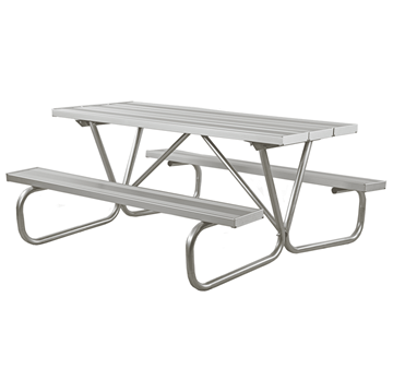 Aluminum 8 Ft. Rectangular Picnic Table with Bolted 1 5/8 In. Galvanized Tube