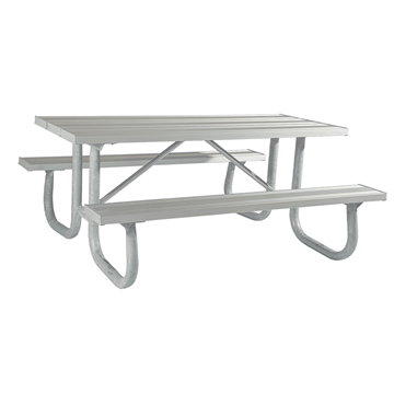 Aluminum Picnic Table 8 Ft. Rectangular with 2 3/8 In. Galvanized Steel