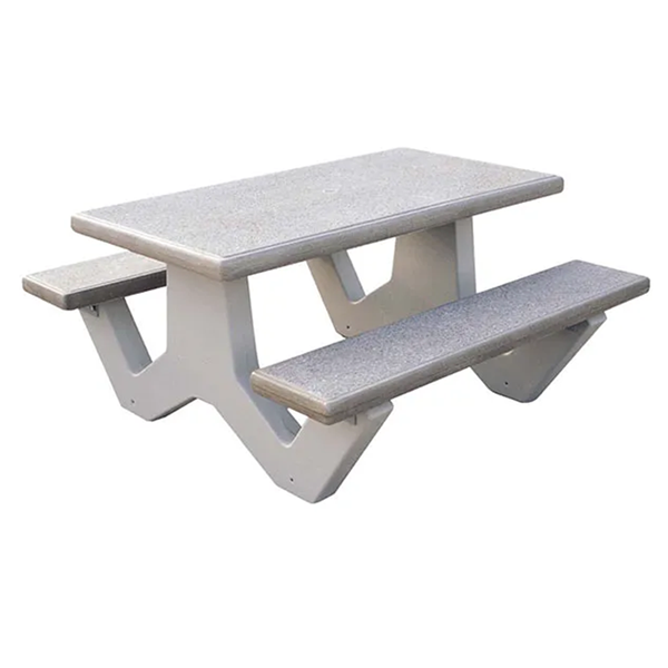 5 Ft. Rectangular Concrete Picnic Table with Bolted Frame, 1385 Lbs