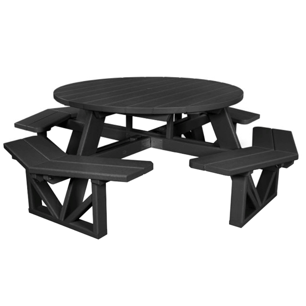 53” Round Recycled Plastic Picnic Table