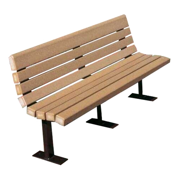 8 Ft. Contour Recycled Plastic Bench with Steel Frame, 444 Lbs.