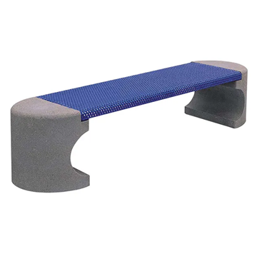81" Concrete Backless Bench With Plastic Coated Steel Seat, 445 Lbs.