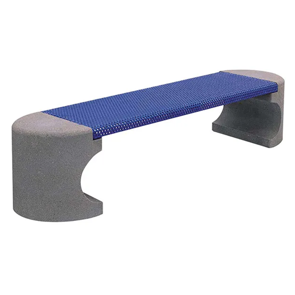 81" Concrete Backless Bench With Plastic Coated Steel Seat, 445 Lbs.