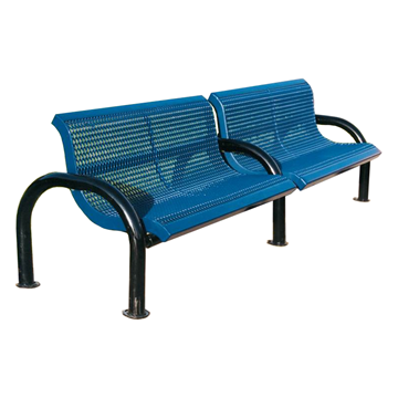 Bench With Back 4 Ft. Add-On Plastic Coated Expanded Metal With 2 7/8 In. Bent Frame, Portable Or SurfaceMount