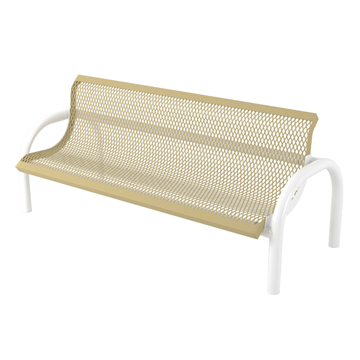 Bench With Back 6 Ft. Plastic Coated Expanded Metal with 2 7/8 In. Bent Frame