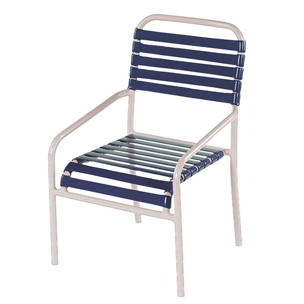 St. Lucia Dining Chair, Vinyl Straps with Aluminum Frame
