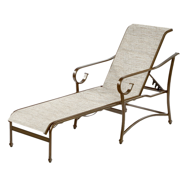 Tradewinds Sling Chaise Lounge with Arms, Fabric Sling with Aluminum Frame