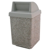  53 Gallon Concrete Trash Receptacle - Gray Top