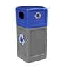42 Gallon Green Zone Recycle Commercial Square Plastic Trash Receptacle With Dome Lid