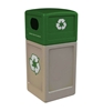 42 Gallon Green Zone Recycle Commercial Square Plastic Trash Receptacle With Dome Lid