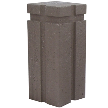18" Square Concrete Bollard With Engraved Lines