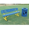 6 Ft. Punched Steel Dog Park Bench with Back, Portable