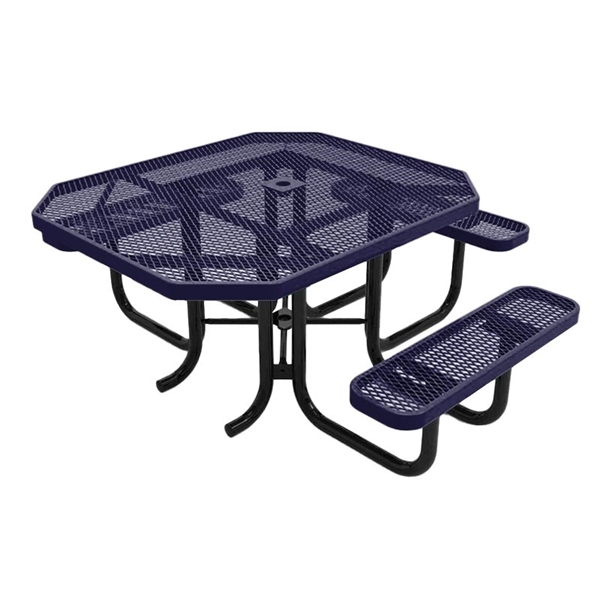 46" RHINO ADA Accessible Octagonal Thermoplastic 3-Seat Picnic Table with Portable Frame