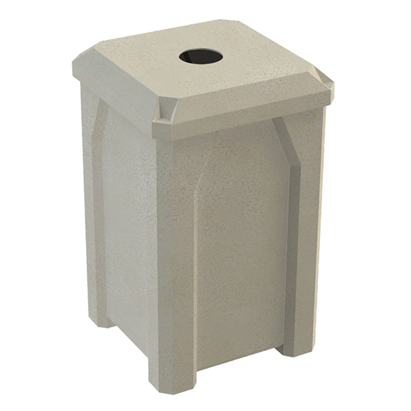 32 Gallon Receptacle with Flat 4” Hole Recycle Lid