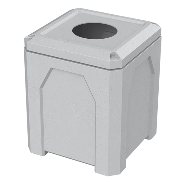 52 Gallon Square Receptacle with 10" Recycle Lid