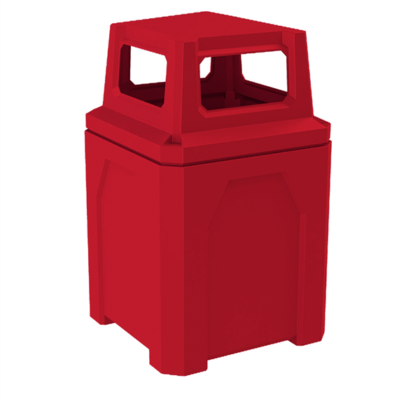 52 Gallon Square Receptacle with 4-way Top