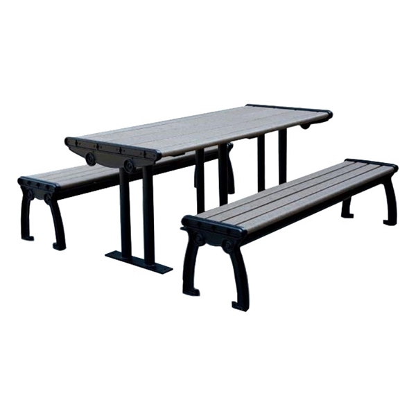 8 Ft. ADA Compliant Recycled Plastic Picnic Table With Cast Aluminum Frame, 457 Lbs.