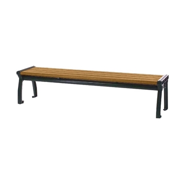 8 Ft. Recycled Plastic Backless Bench with Cast Aluminum Frame, 132 lbs.