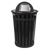 Round 36 Gallon Trash Can Powder Coated Steel with Dome Top, Portable