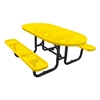 Picnic Table Oval 72 In. Plastic Coated Expanded Metal with Powder Coated Steel Tube