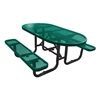 Picnic Table Oval 72 In. Plastic Coated Expanded Metal with Powder Coated Steel Tube