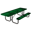 6 Foot ADA Compliant Rectangular Picnic Table, Thermoplastic Coated Expanded Metal With Welded 2 3/8" Steel Frame, Portable