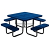 Square Thermoplastic Picnic Tables 46 inch Thermoplastic Coated Perforated with Powder Coated Steel Tube