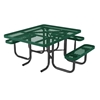  ADA Compliant Square Thermoplastic Picnic Table 46" Top With 3 Attached Seats, 2" Galvanized Steel Frame