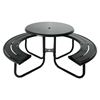 Acadia 36" Round Powder Coated Steel Portable Picnic Table