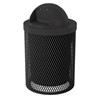 Standard Trash Receptacle 32 Gallon Plastic Coated Expanded Metal Includes Liner and Dome Top