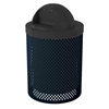 Trash Can 32 Gallon Plastic Coated Perforated Metal Includes Liner And Dome Top