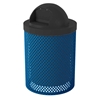 Trash Can 32 Gallon Plastic Coated Perforated Metal Includes Liner And Dome Top