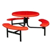 42" Round Fiberglass Cafe Picnic Table With Powder-Coated Steel Frame