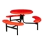 42" Round Fiberglass Cafe Picnic Table With Powder-Coated Steel Frame
