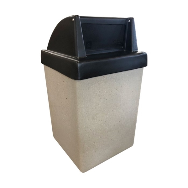  Concrete Trash Receptacle with Push Door Top