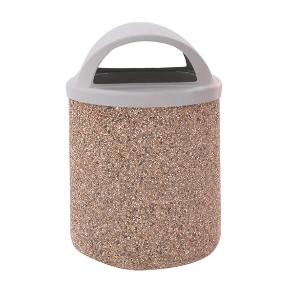 Trash Receptacle with Two-Way Dome Top