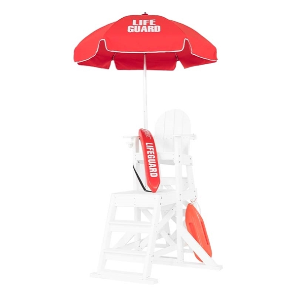 6.5 Foot Printed Lifeguard Tilting Umbrella with Acrylic Fabric